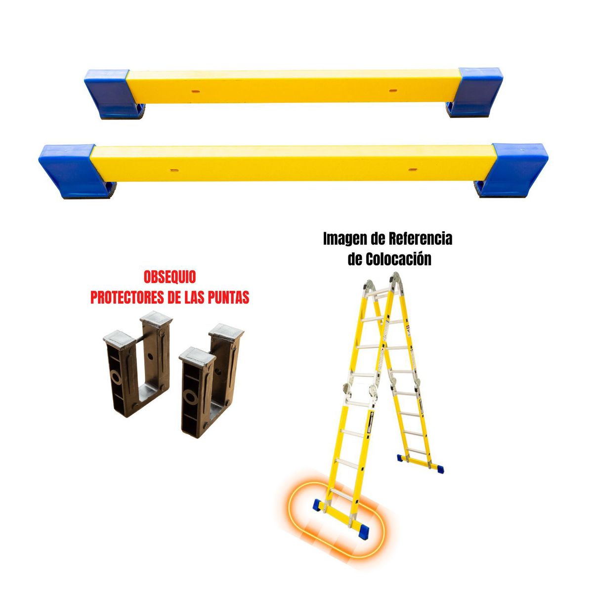 BRONCO AMERICAN - Zapata para Escalera Multiposición de Fibra de Vidrio (x 1 Par)