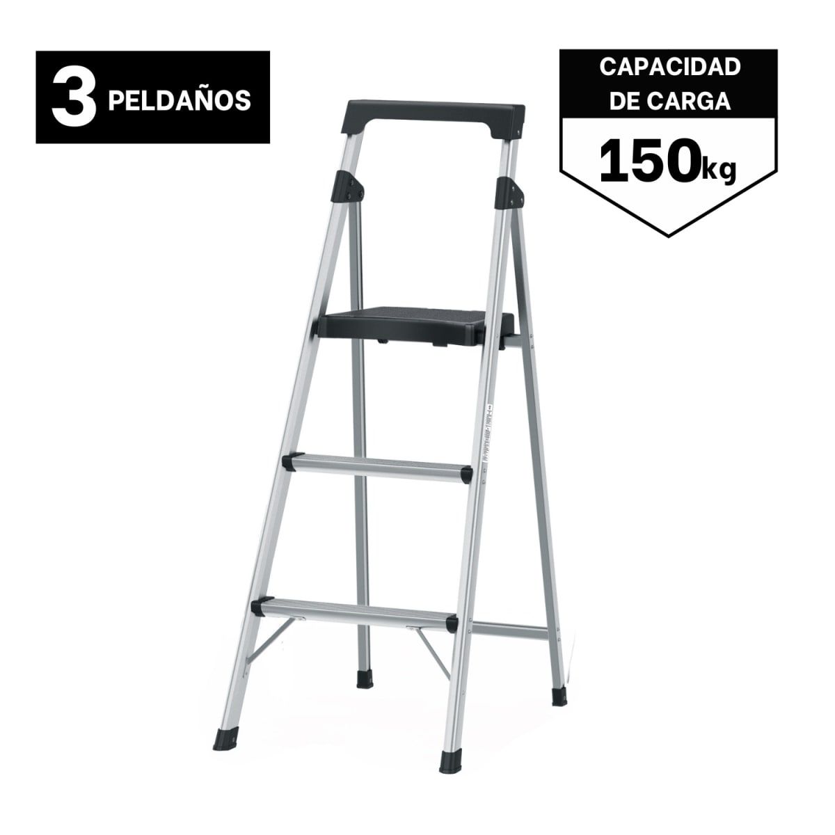 TRUPER - Escalera Tubular Plegable 3 peldaños de aluminio Truper