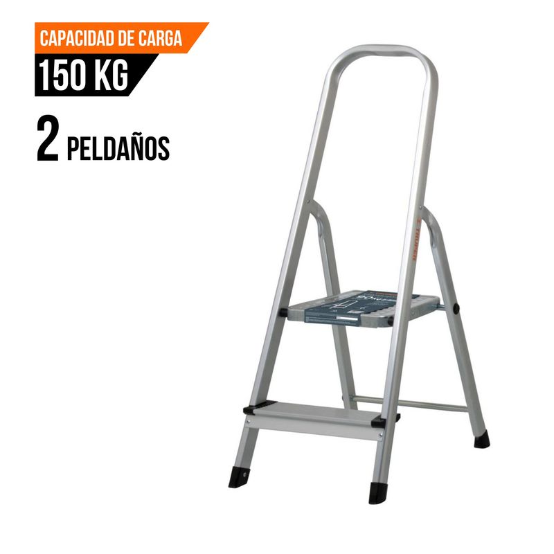 TRUPER - Escalera Tubular Plegable 2 peldaños de aluminio Truper