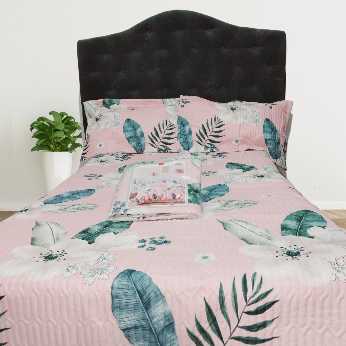 MINGDA - Set de Cubrecama QUEEN+ Set de Sabanas + Fundas de 5 Piezas