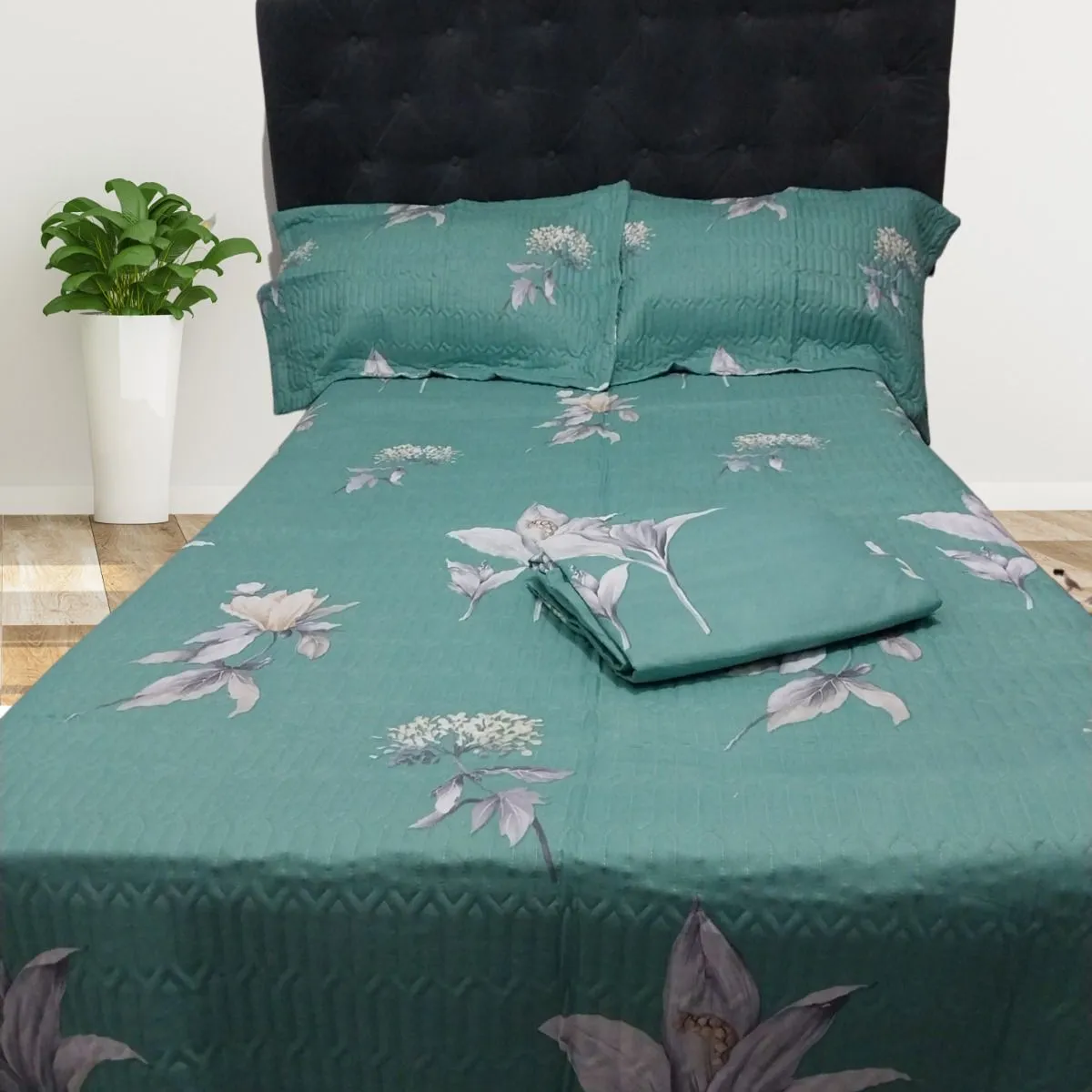 MINGDA - Set De Cubrecama Queen + Set de Sabanas + Fundas de 5 Piezas