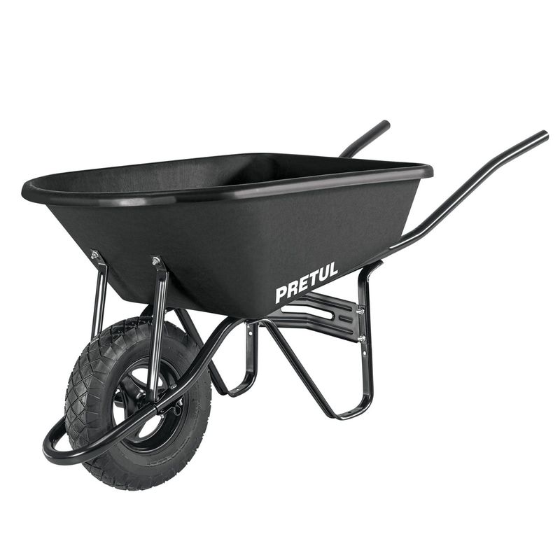 PRETUL - Carretilla Buggy 95 Litros 5 Ft3 350 Kg Tolva De Plastico Pretul
