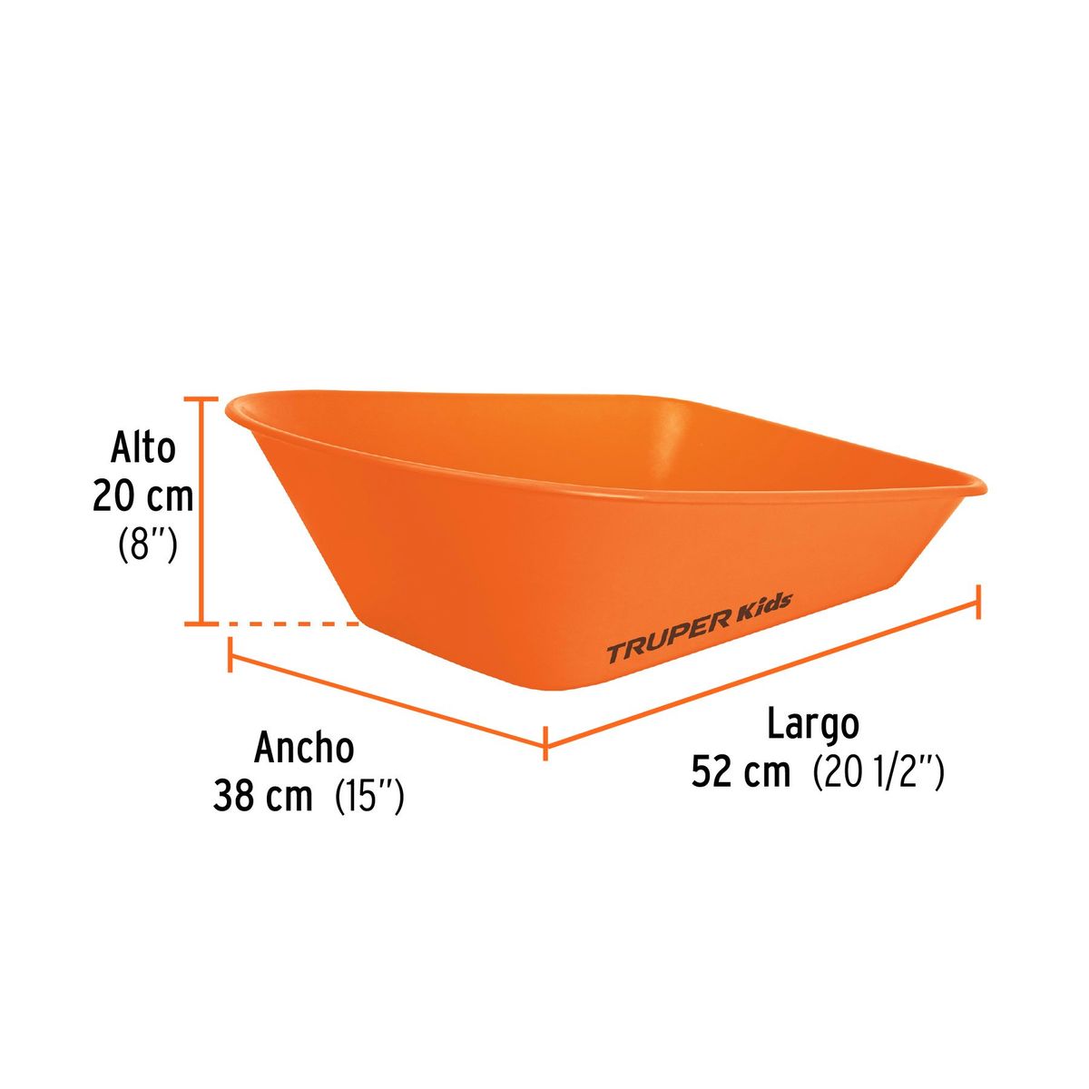 TRUPER - Carretilla buggy para niños tolva plastica 54x38cm Truper