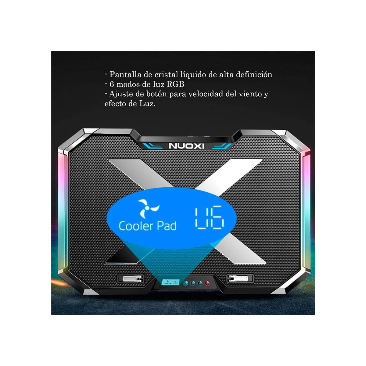 NUOXINTR - Cooler laptop Nuoxi Q8 Gamer RGB