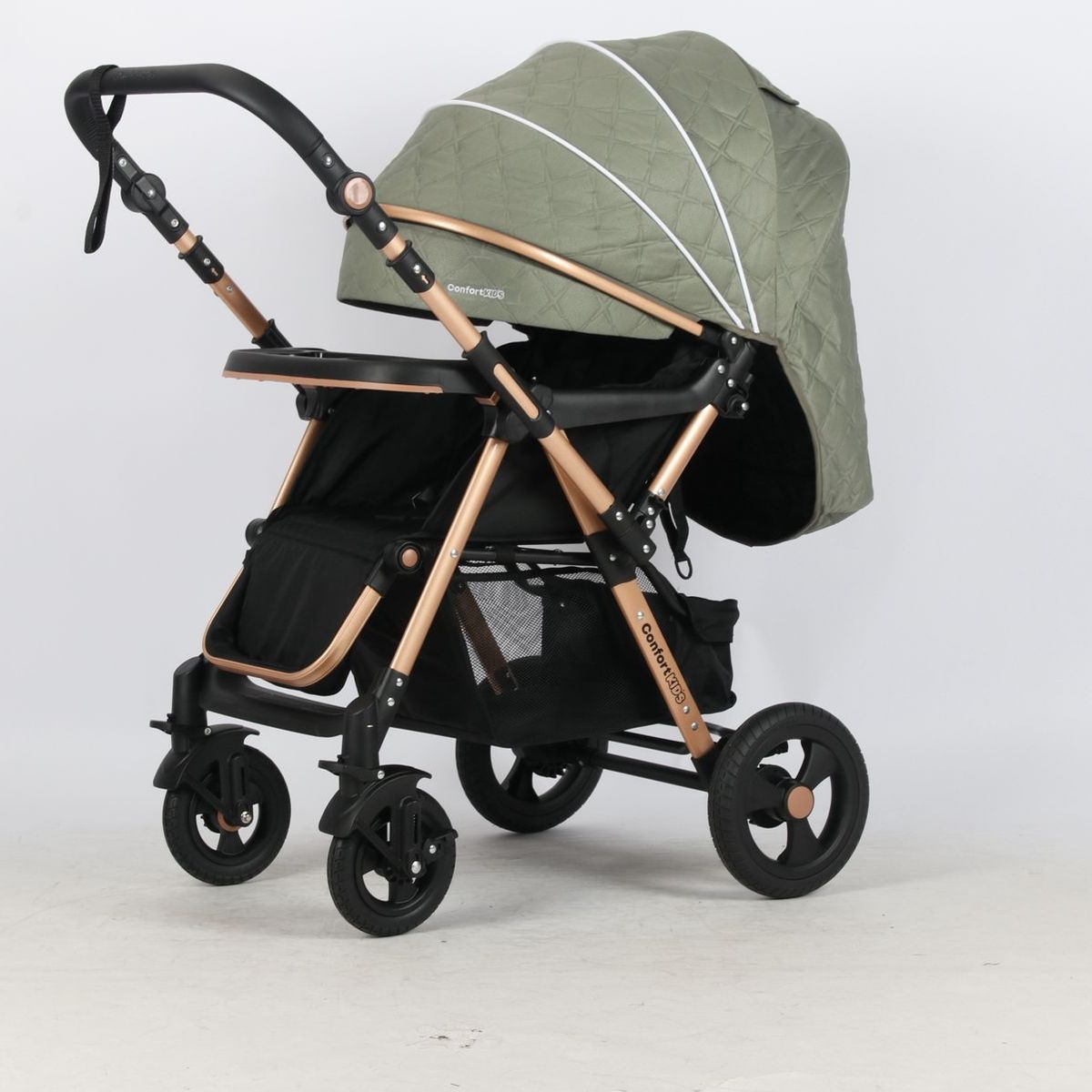 BABY HAPPY - Coche para Bebe Amplio con Cubrepies Gold Green