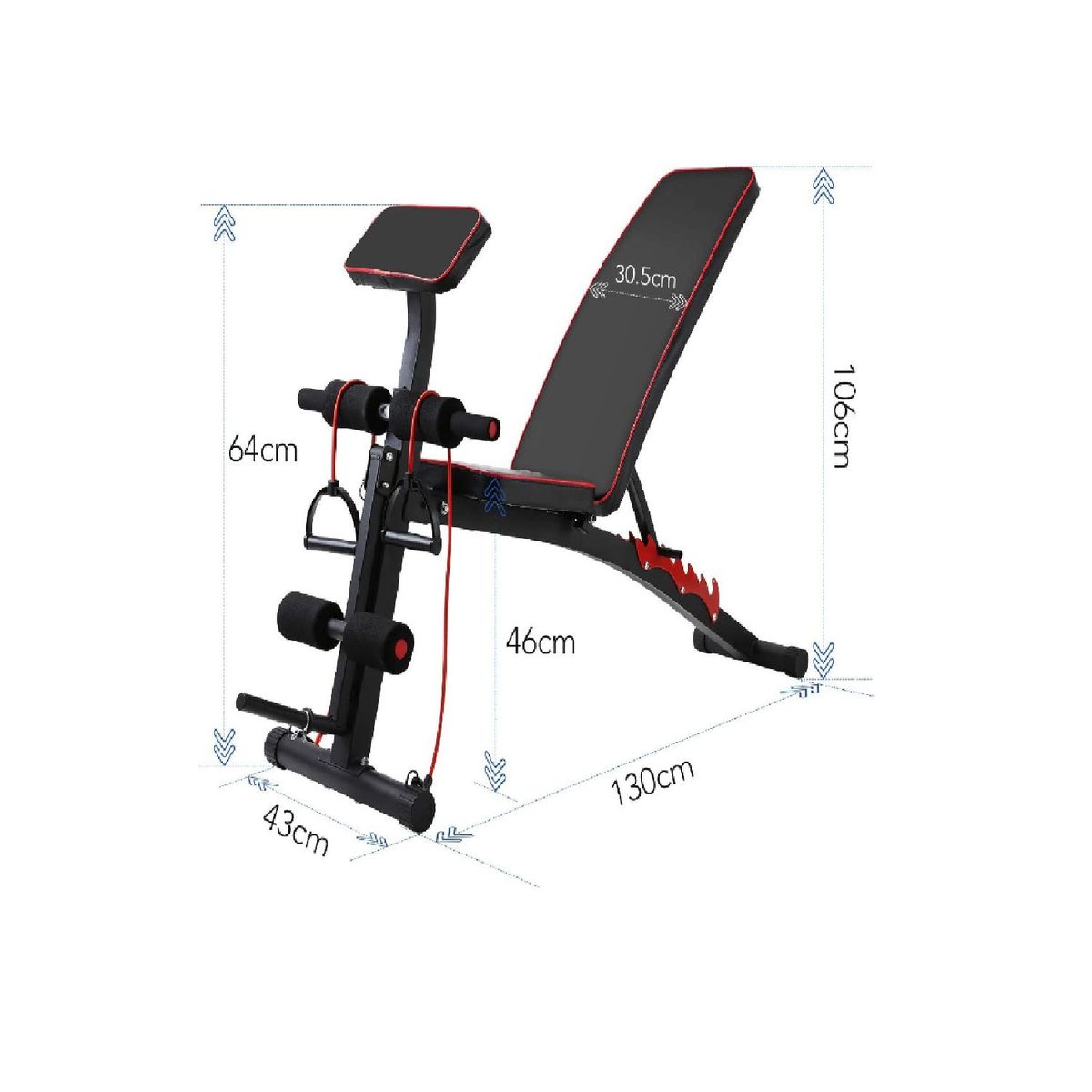 ALPHA GYM - Banco multifuncional con predicador y ligas