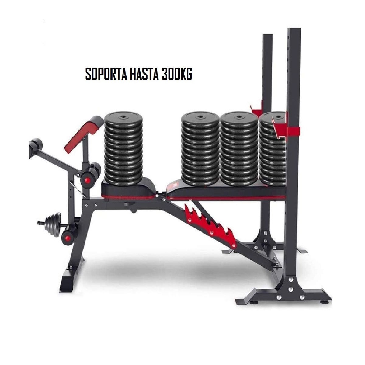 ALPHA GYM - Banca multifuncional con rack profesional Mini gimnasio