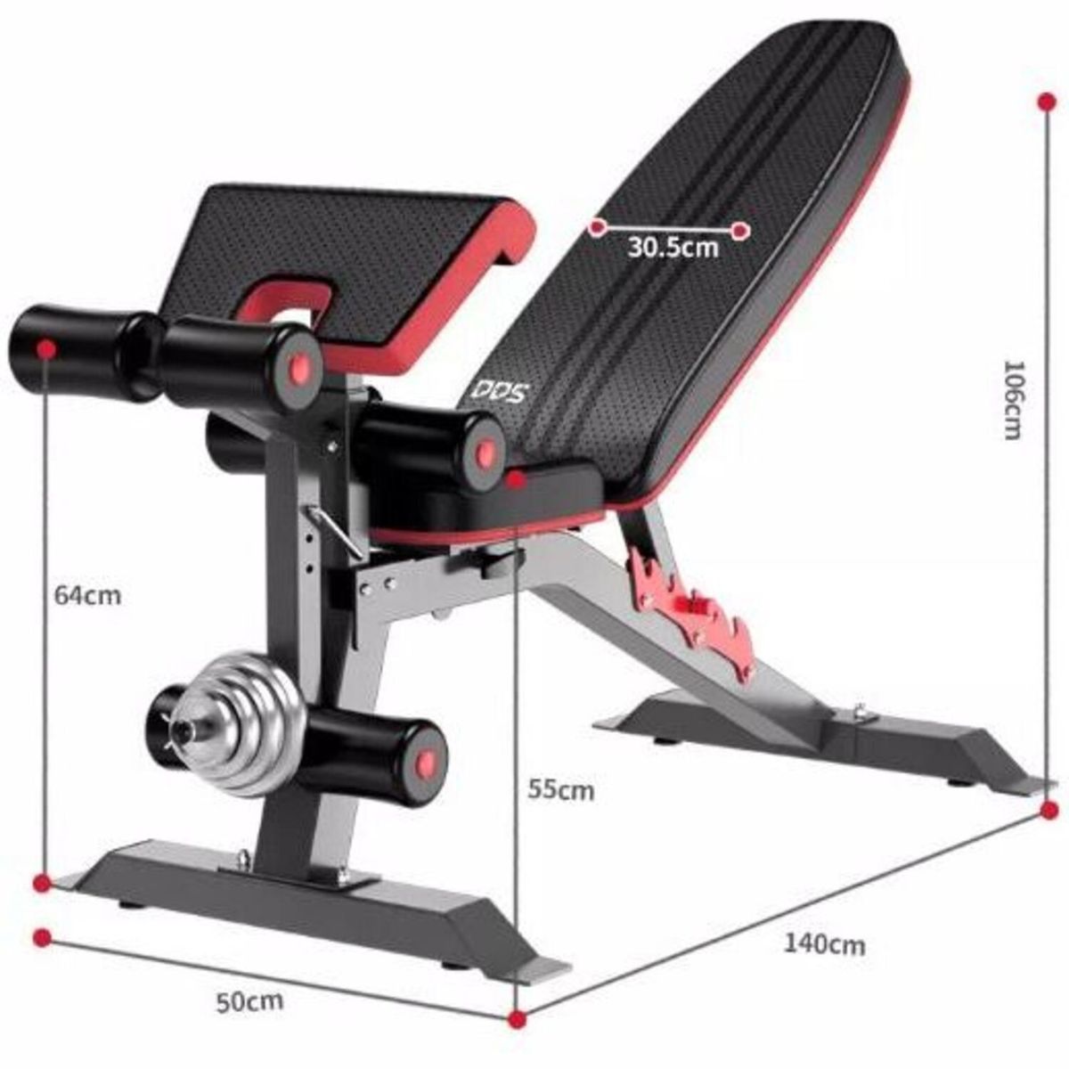 ALPHA GYM - Banca multifuncional profesional reclinable  200kg