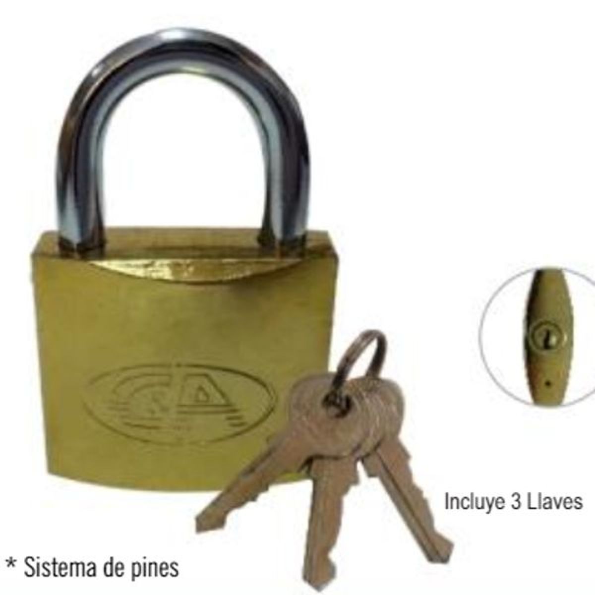 C AND A TOOLS - Candado de Hierro Dorado C&A  70mm - Dorado