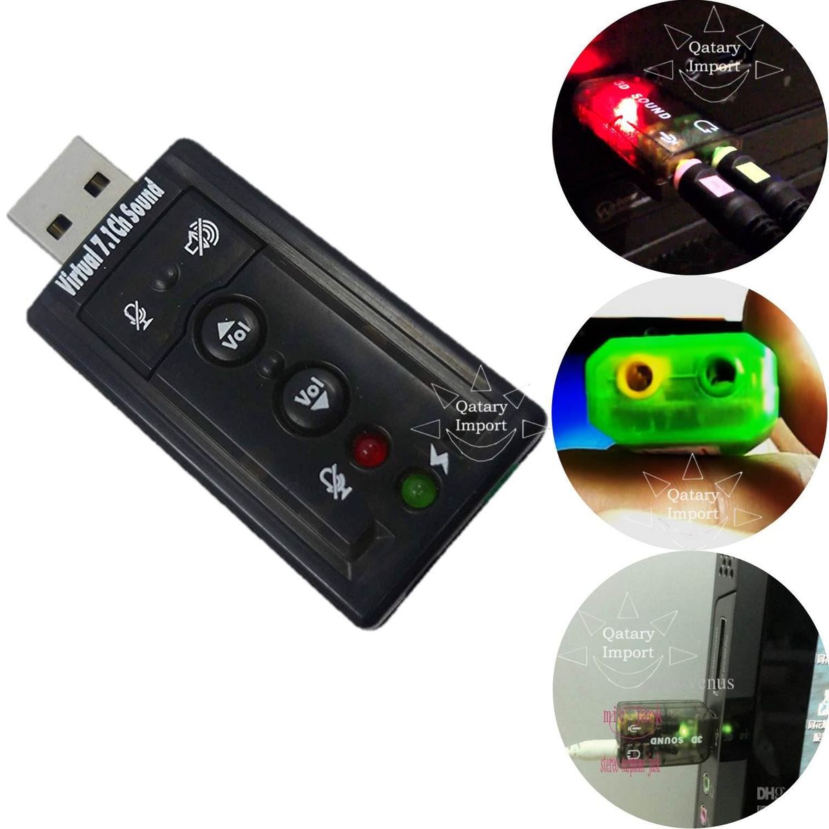 OEM - Adaptador de Sonido USB Virtual de 7,1 Canales Controlador de Sonido