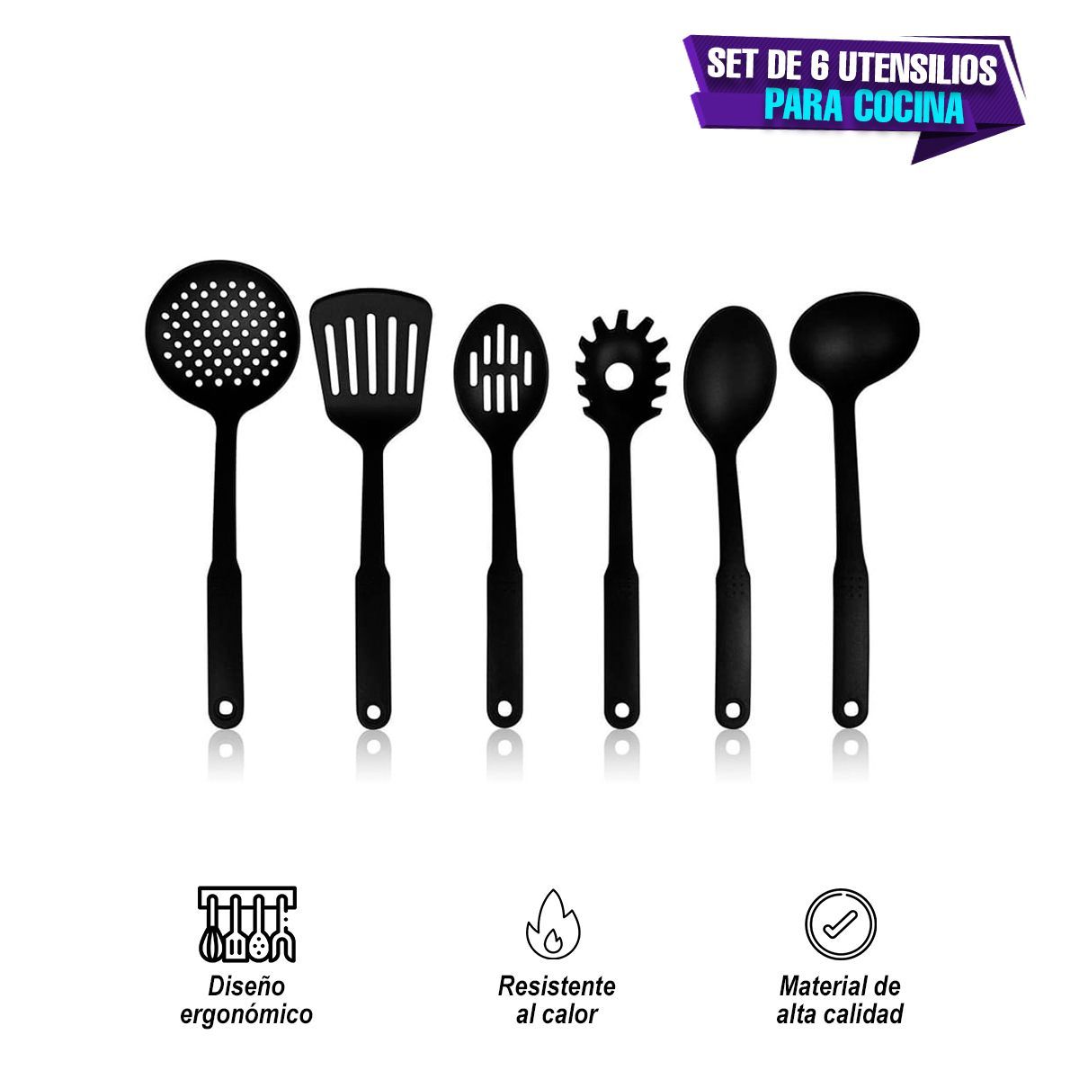 GENERICO - Set de 6 Utensilios de Cocina