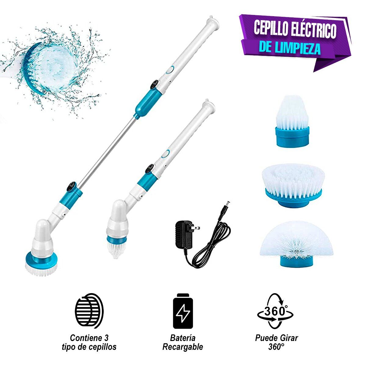 GENERICO - Cepillo Eléctrico de Limpieza Multiusos