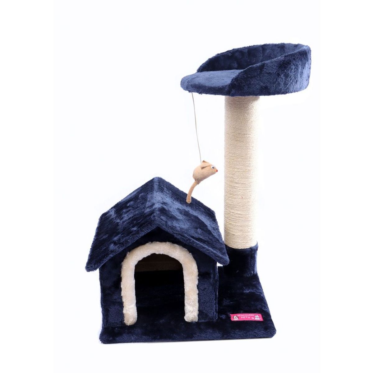 GENERICO - Gimnasio rascador para gatos madera 2 niveles Azul