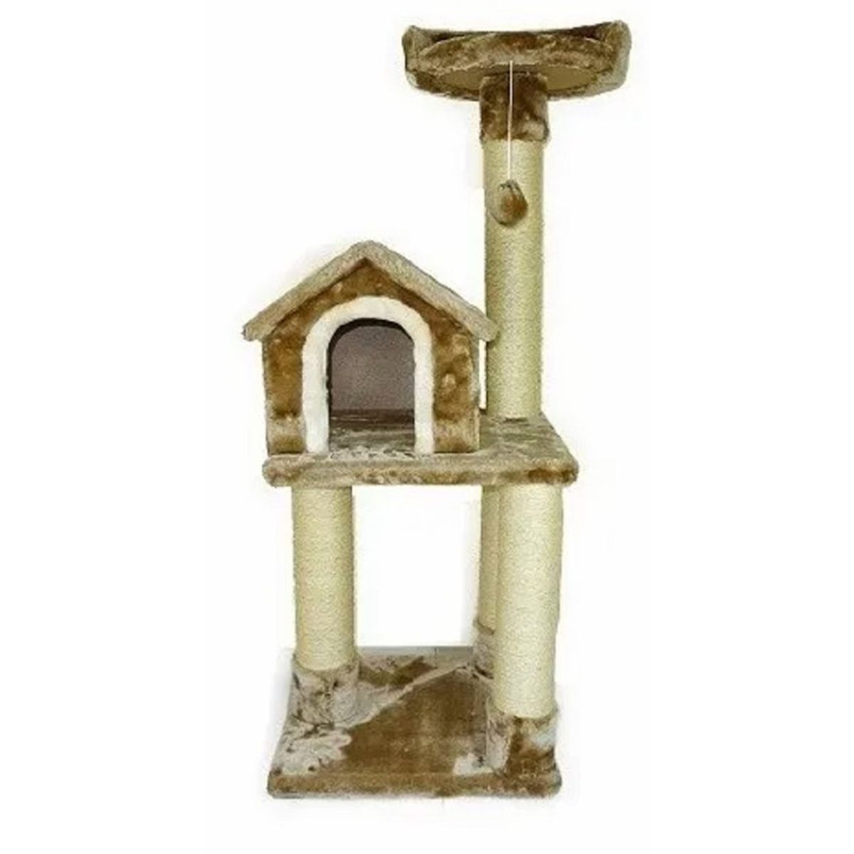 GENERICO - Gimnasio rascador para gatos madera 3 niveles guinda