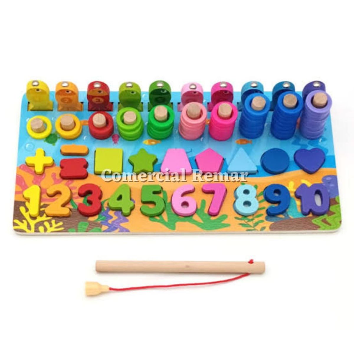 GENERICO - Juego Didáctico Tablero Montessori de 97 Piezas 6 en 1