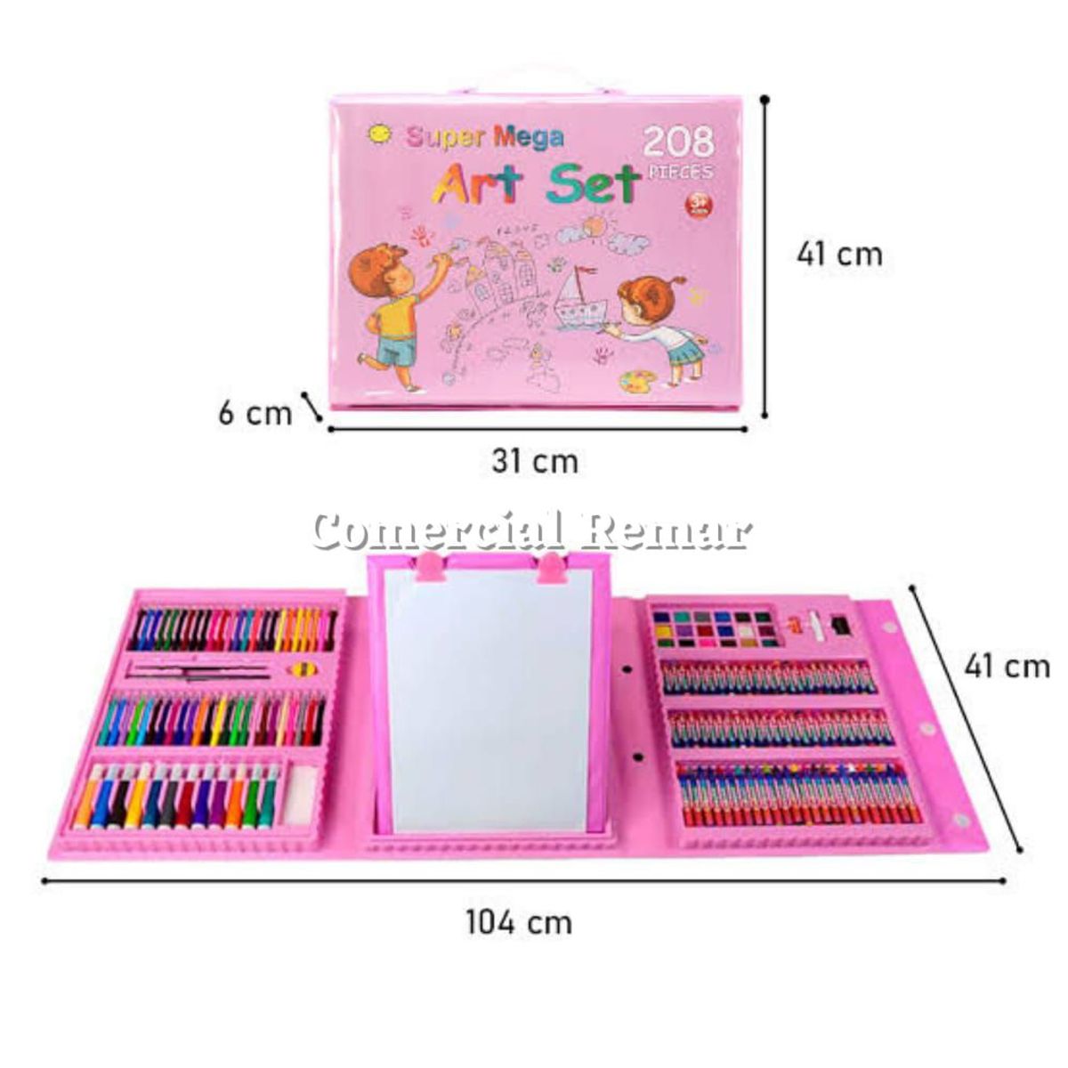 GENERICO - Mega Set de Arte y Dibujo 208 pcs para Niño - CELESTE