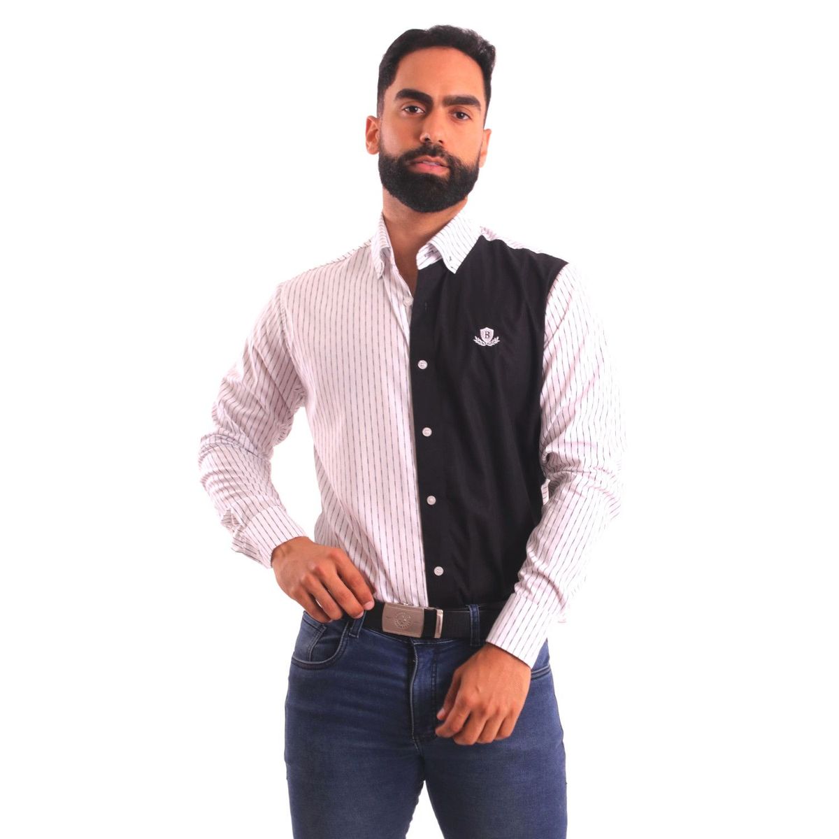 GENERICO - Camisa Manga Larga Piero Biani Hombre de AlgodÃ³n.