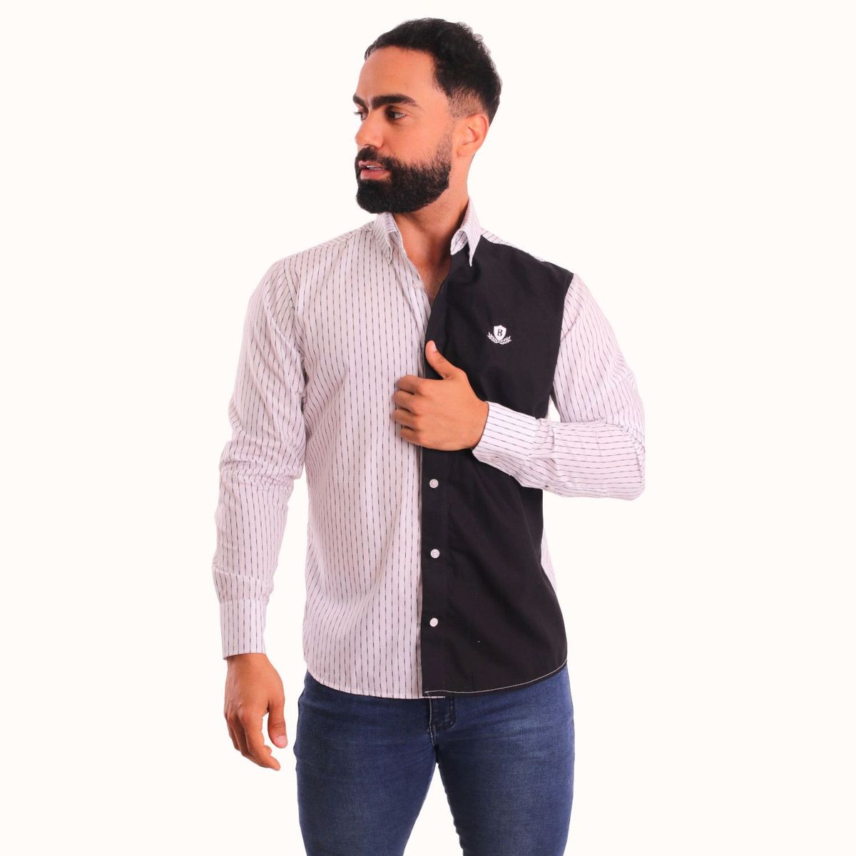 GENERICO - Camisa Manga Larga Piero Biani Hombre de AlgodÃ³n.