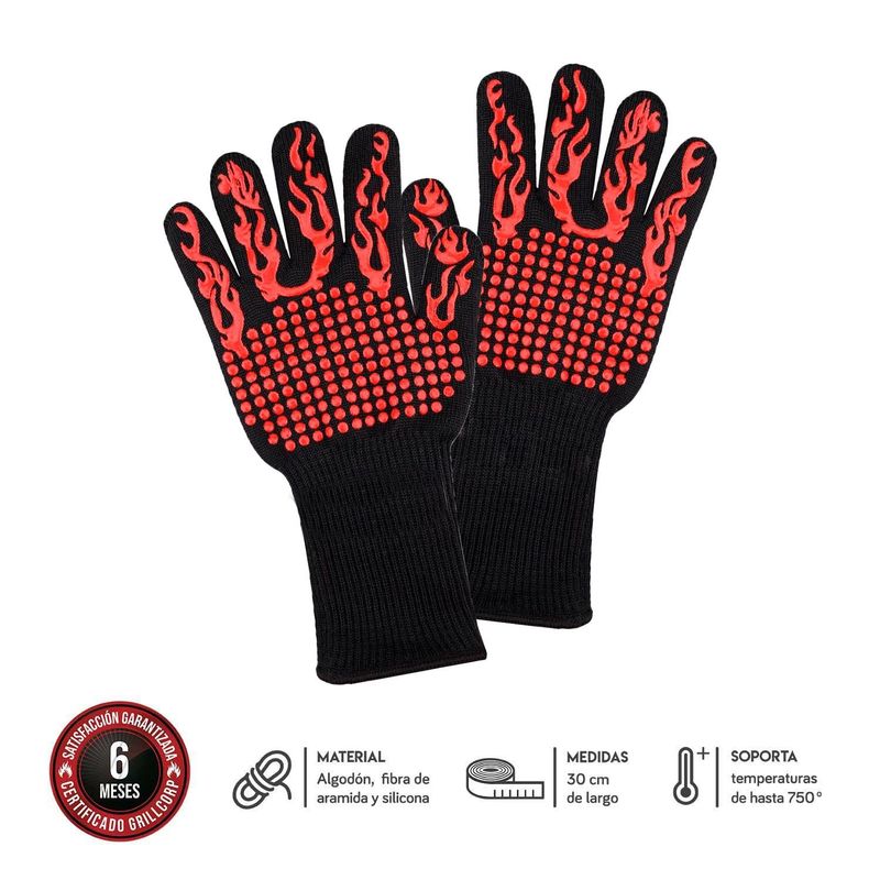 GRILLCORP - Guantes Parrilleros de Alta Temperatura
