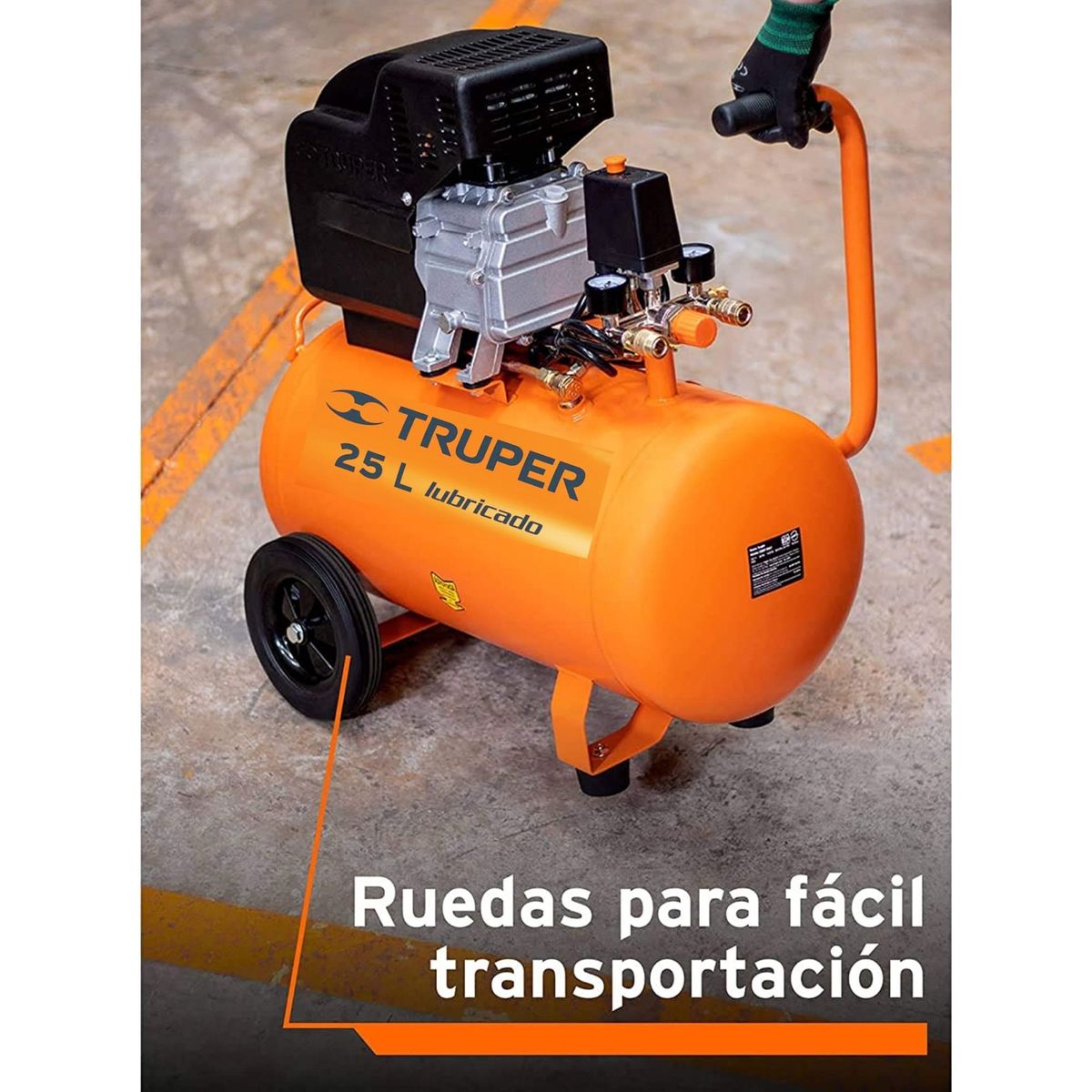 TRUPER - Compresora de Aire 3 Hp  25L  Arranque automático, truper
