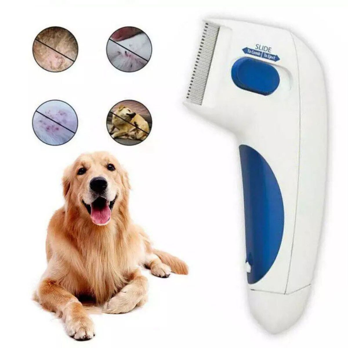 OEM - Peine Eléctrico Anti Garrapatas Piojos Pulgas para Mascotas