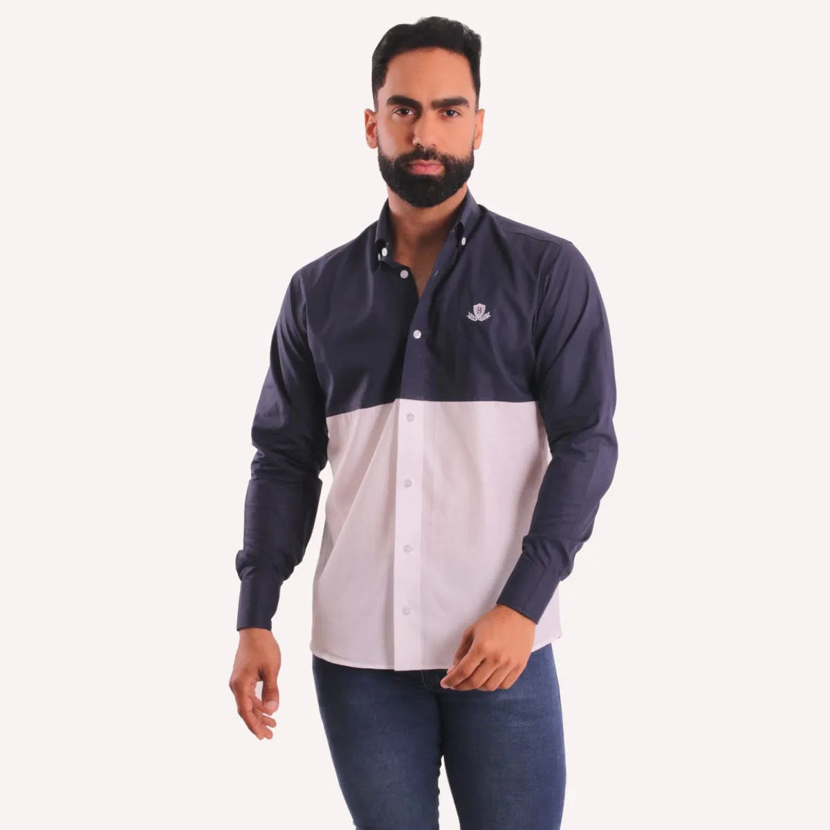 GENERICO - Camisa Manga Larga Hombre AlgodÃ³n Pima Piero Biani