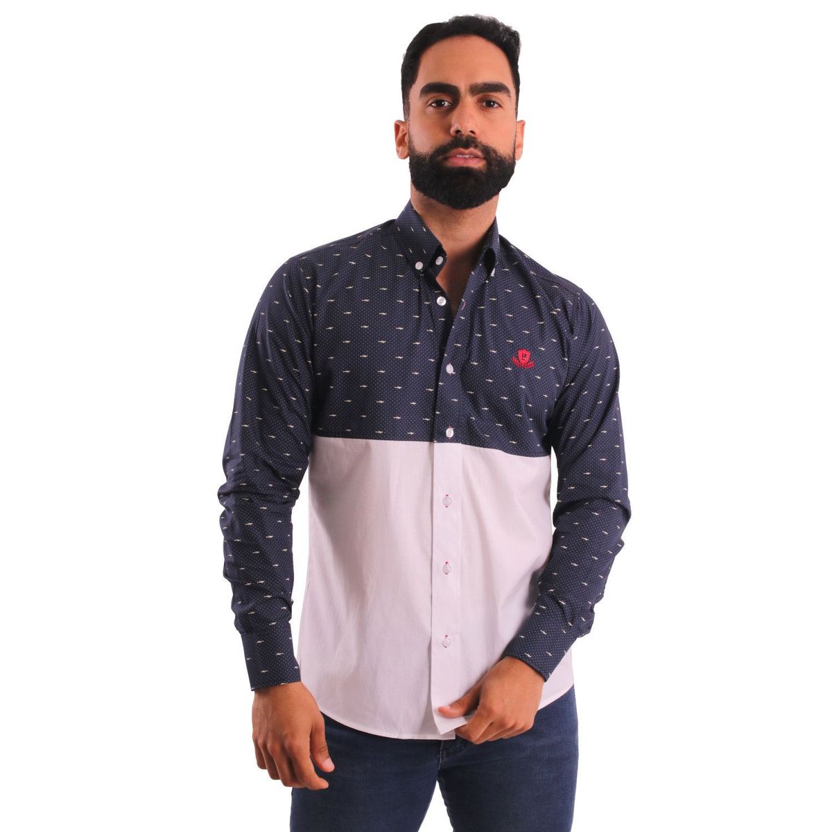 GENERICO - Camisa Manga Larga Piero Biani para Hombre de AlgodÃ³n