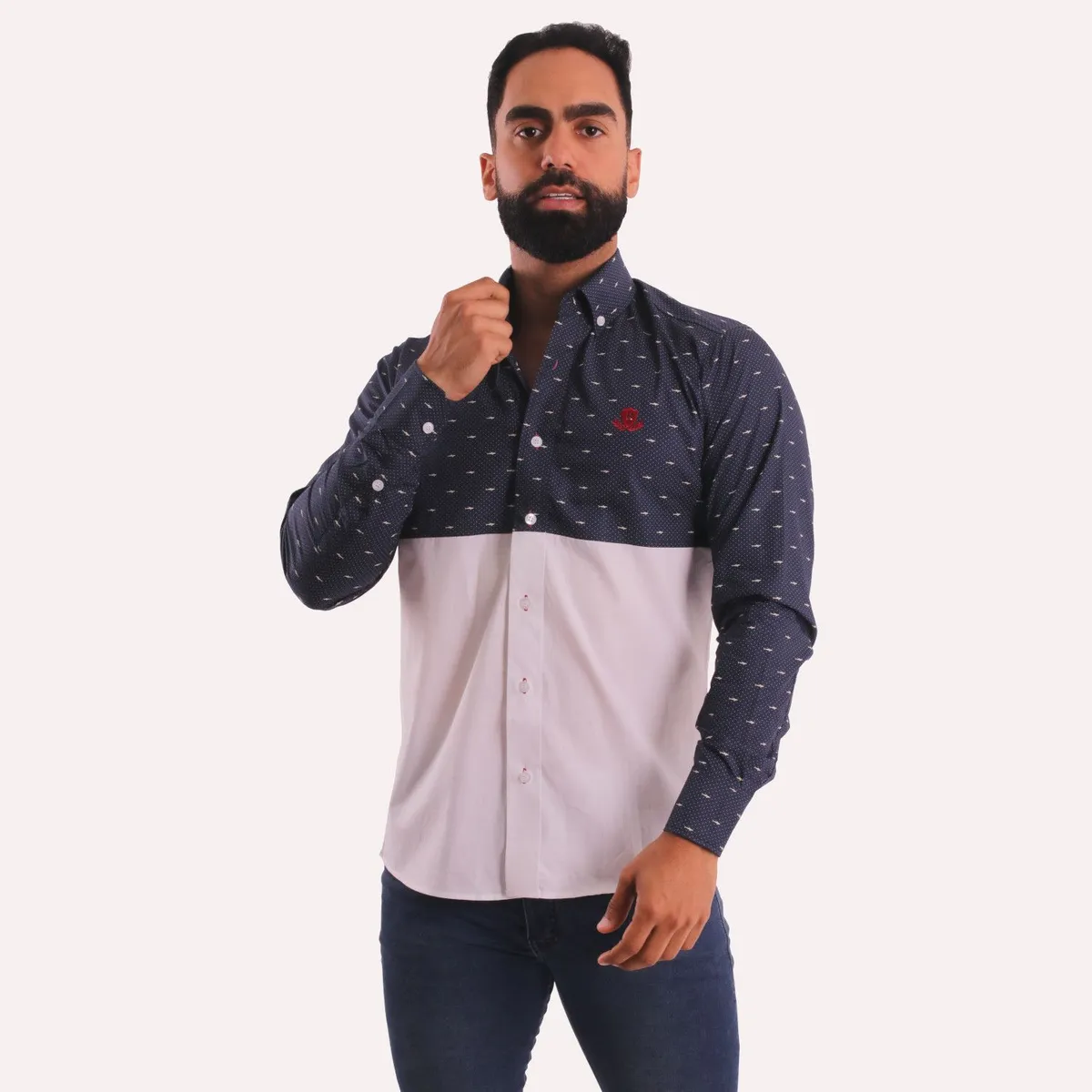 GENERICO - Camisa Manga Larga Piero Biani para Hombre de AlgodÃ³n