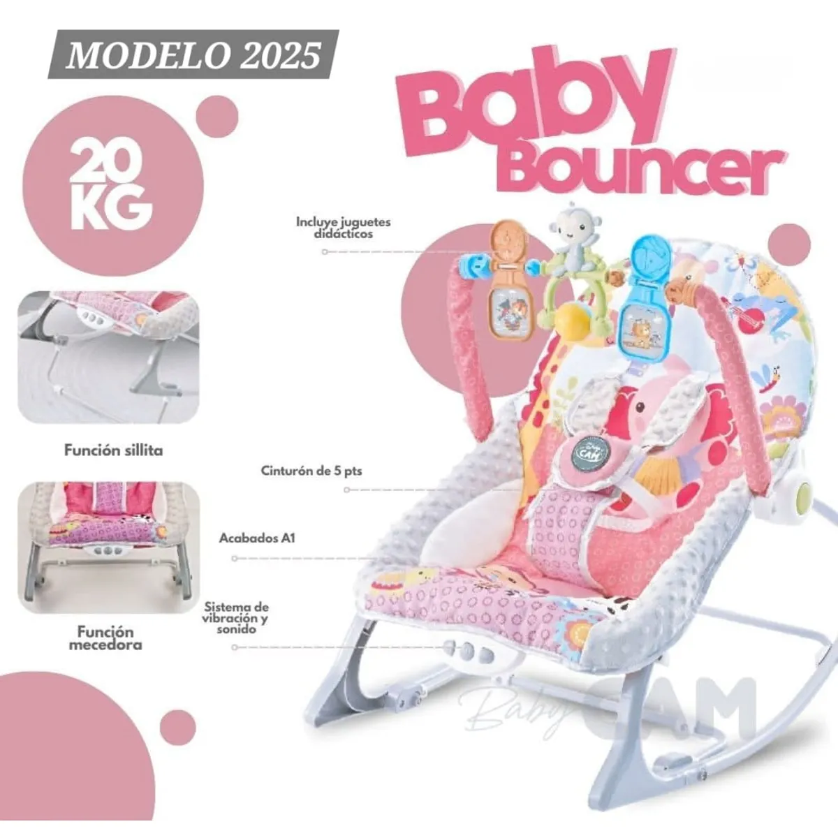 BABY - Mecedora de Bebe Multifuncion Musical Portatil 2025