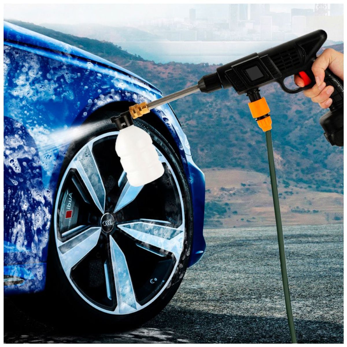 SASHIJA - Kit Hidrolavadora Inalámbrica Maleta Y Aspiradora de Mano NG