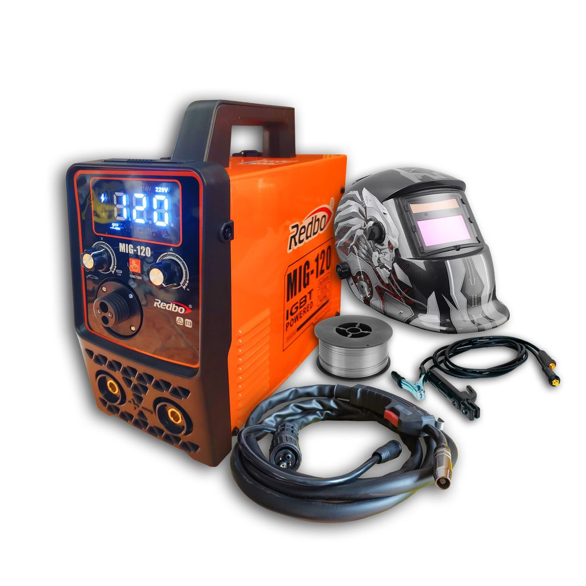 REDBO - Soldadora Inversora Mig 120 AMP REDBO MIG120 + Máscara Fotosensible