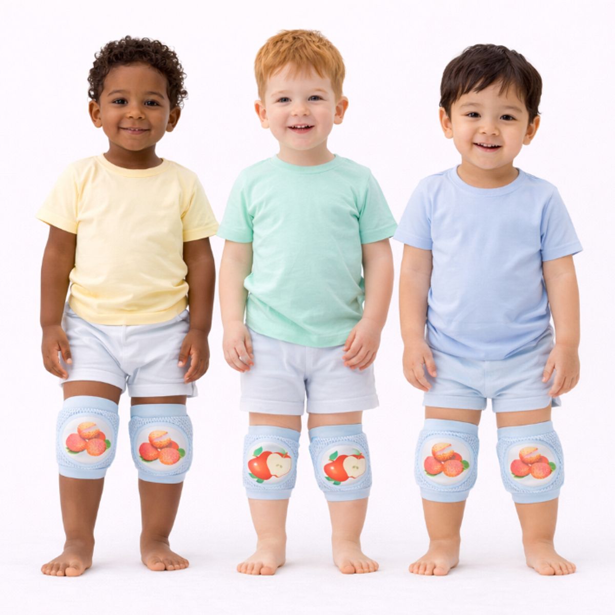 GENERICO - Rodilleras Acolchadas Para Bebé Color Celeste Cómodas Y Transpirables