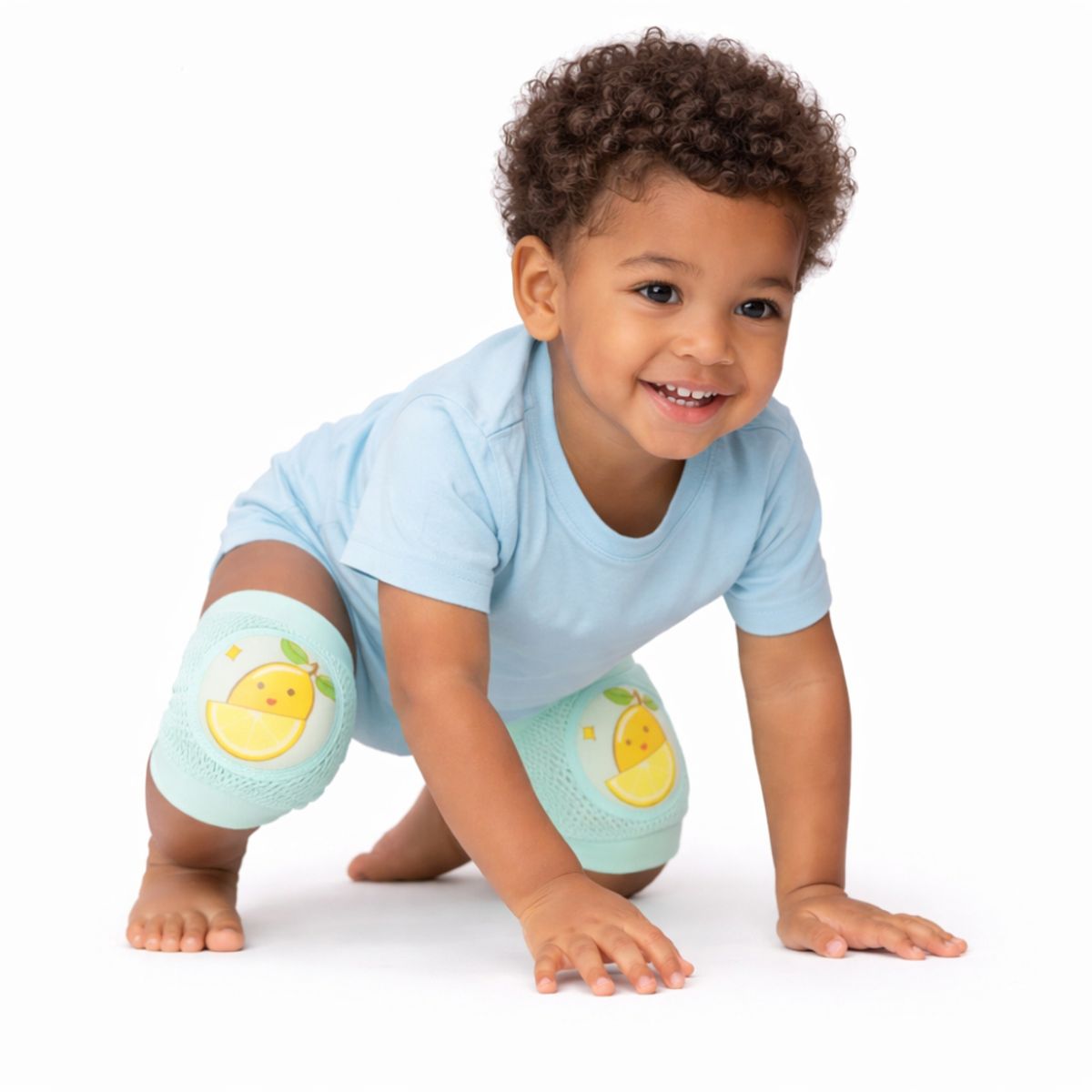 GENERICO - Pack Rodilleras Bebé Verde Suaves Transpirables Antigolpes Gateo