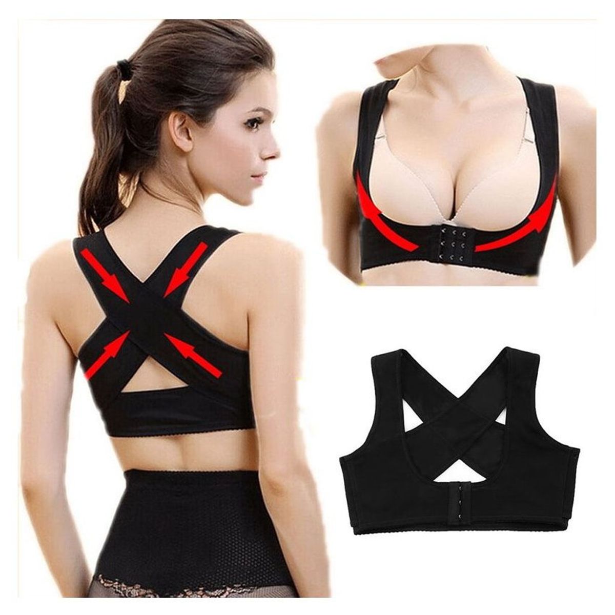 OEM - Corrector Postura Levanta Busto Broche 3 Niveles Talla L