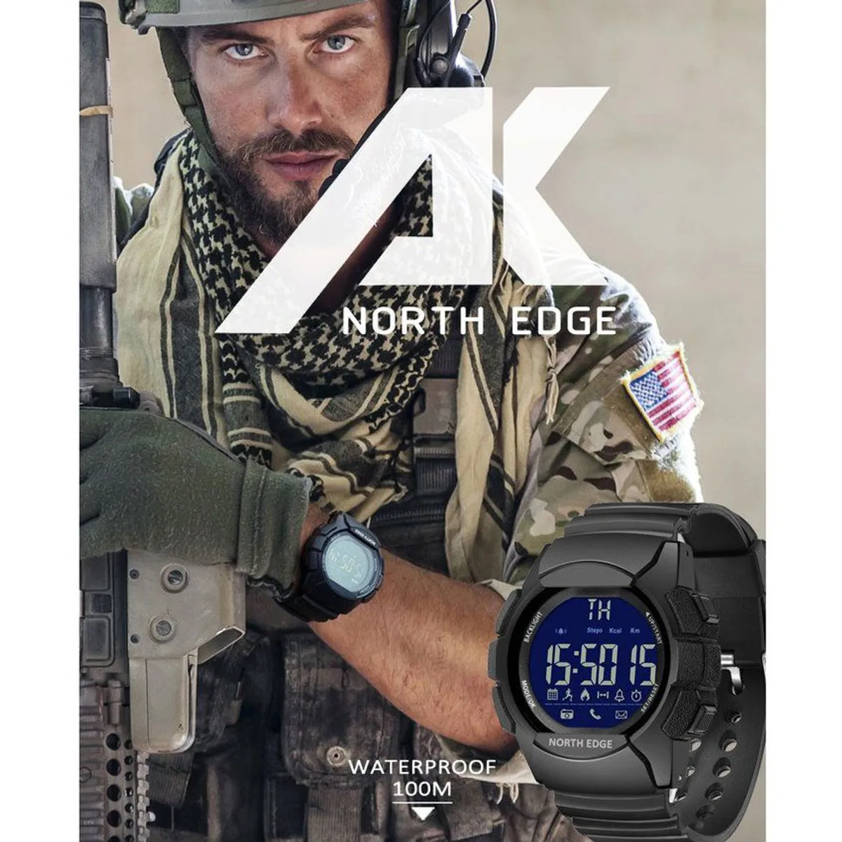 NORTH EDGE - Smartwatch North Edge AK Podómetro Contador Calorias
