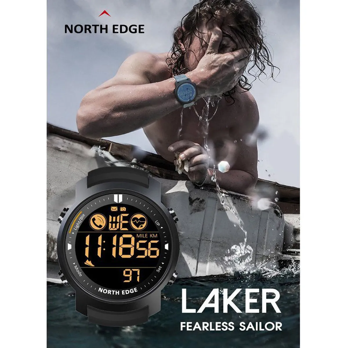 NORTH EDGE - Smartwatch North Edge LAKER Calorías Frecuencia Cardiaca