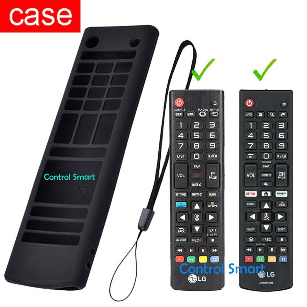 CASE - Funda  Para Control Lg Akb Cubre Todo El Control - Negro