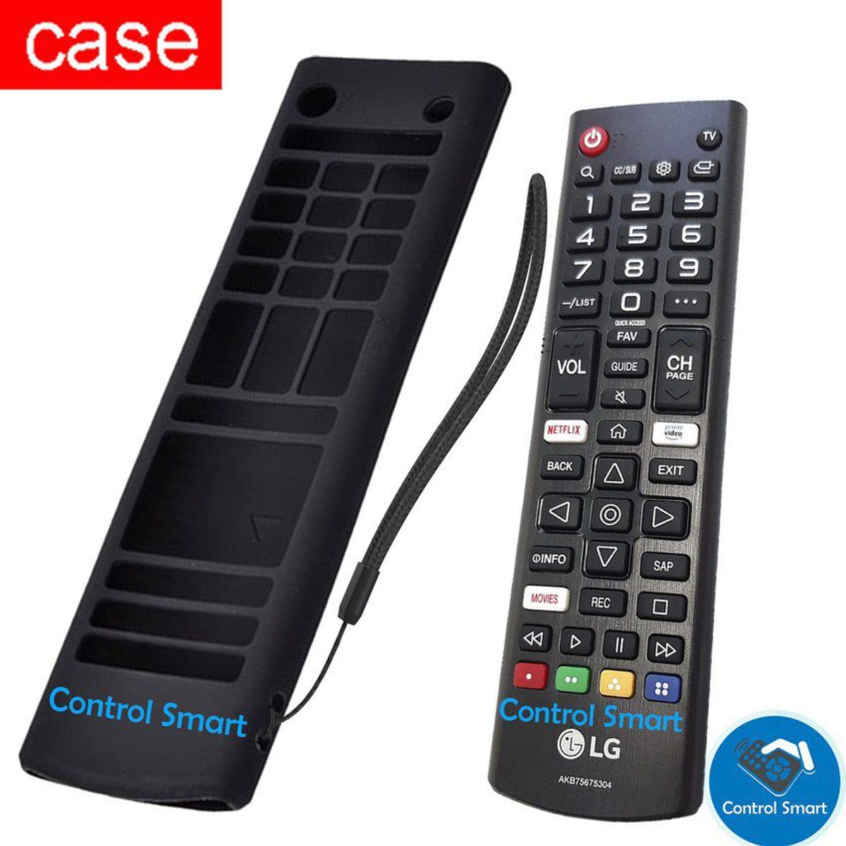 CASE - Funda  Para Control Lg Akb Cubre Todo El Control - Negro
