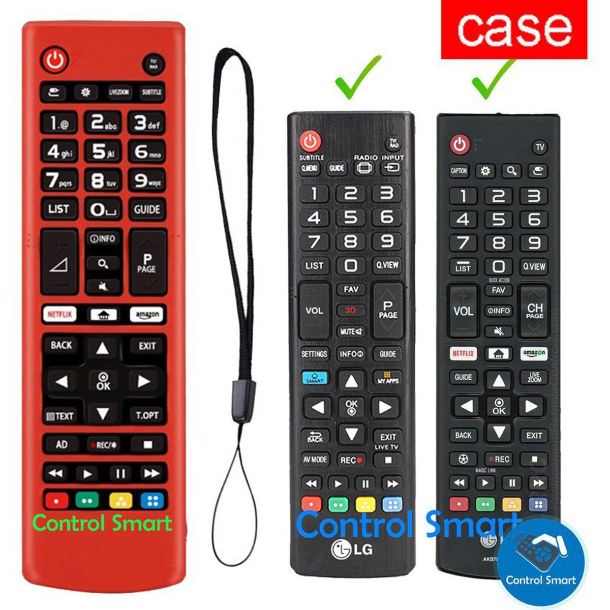 CASE - Funda para control lg akb cubre todo el control  - rojo