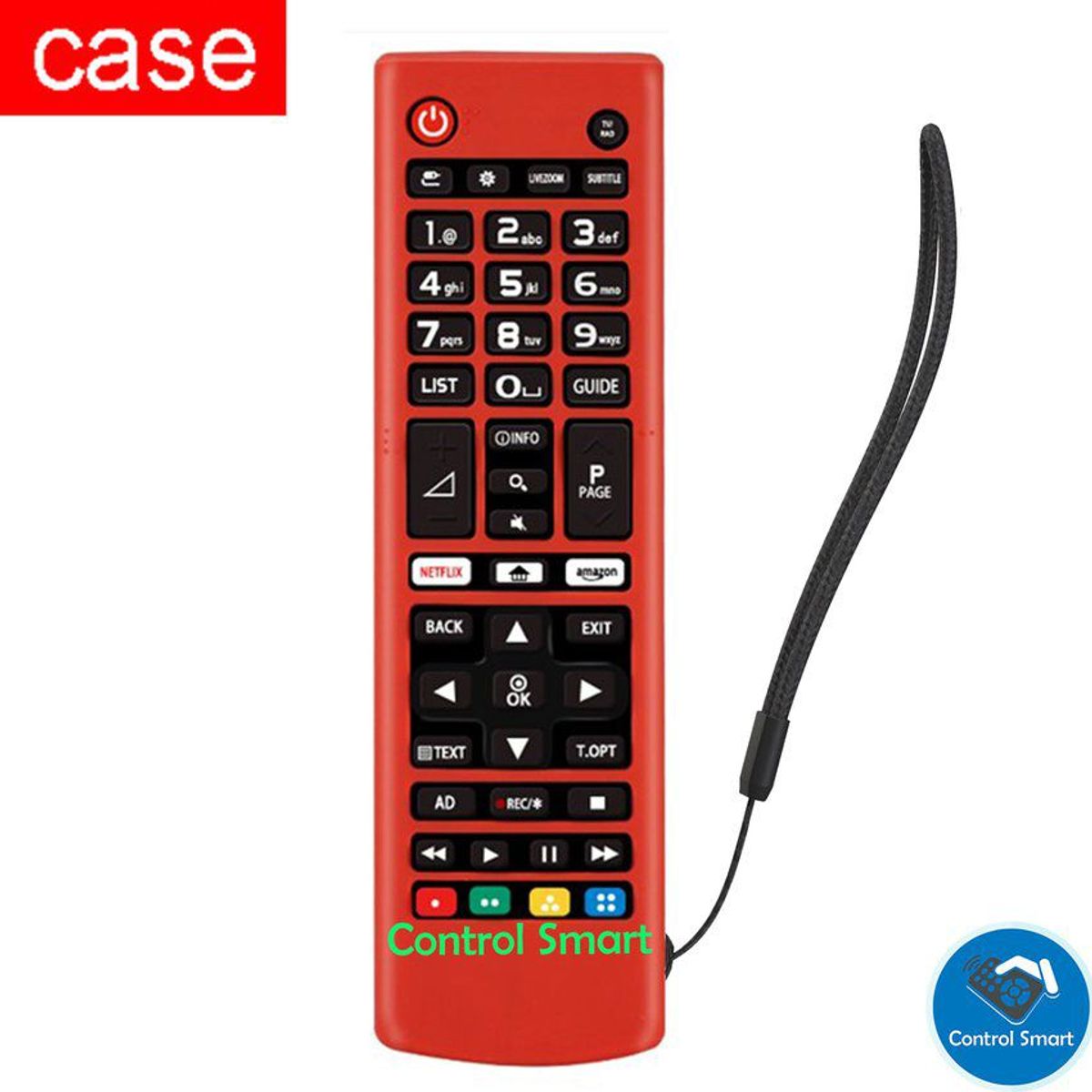 CASE - Funda para control lg akb cubre todo el control  - rojo