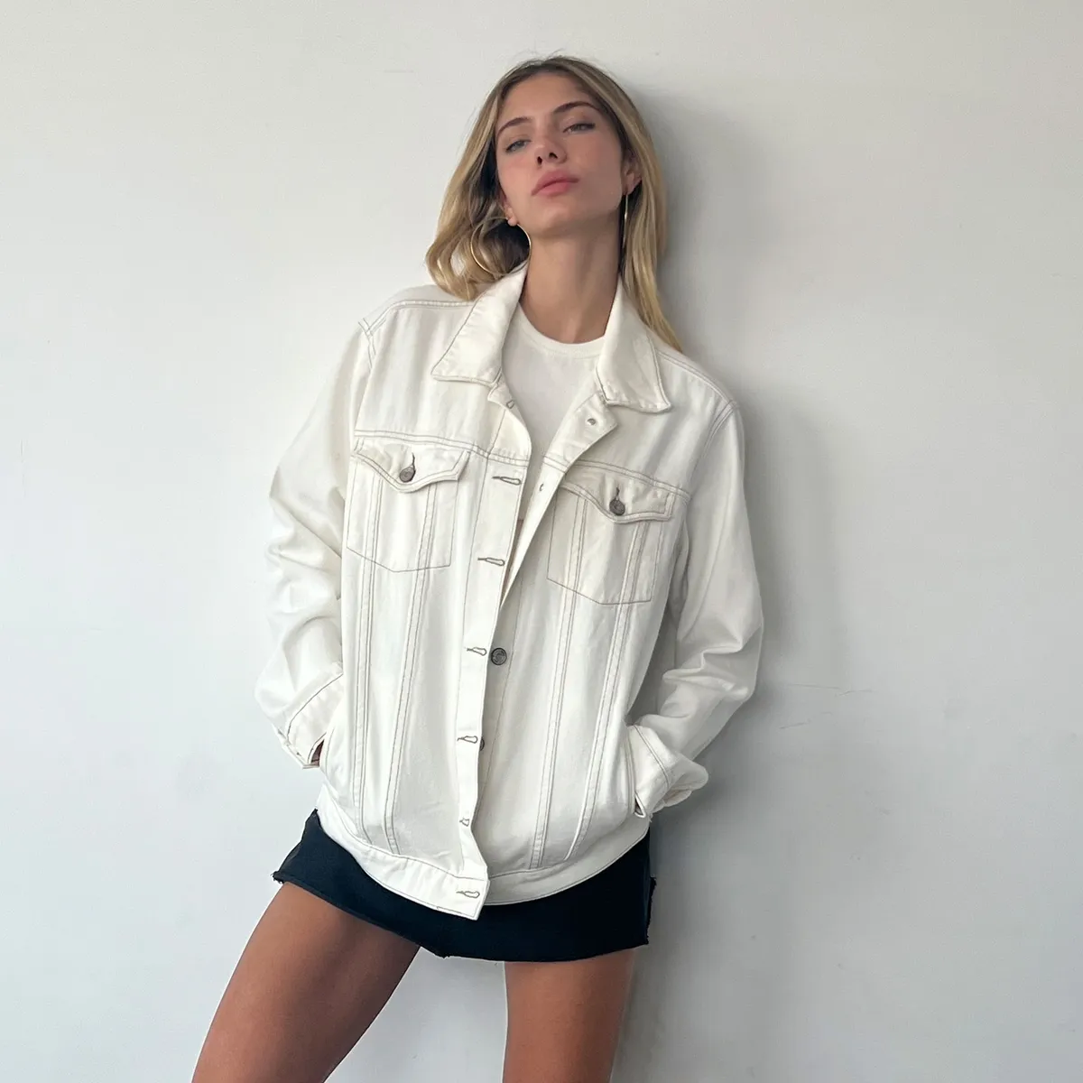 DESIRE - CASACA OVERSIZE WHITE DESIRE PARA MUJER