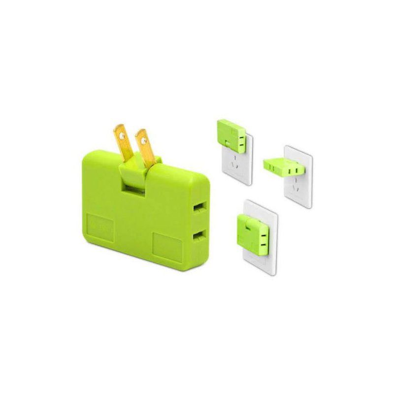 GENERICO - Adaptador enchufe triple giratorio - pack  1 pzas