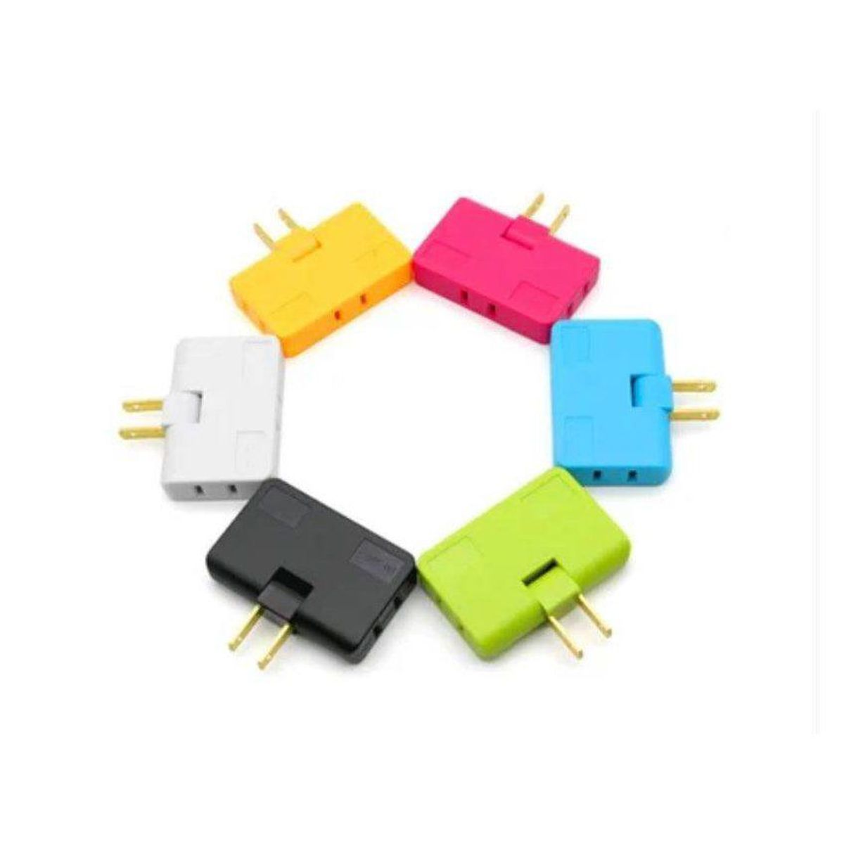 GENERICO - Adaptador enchufe triple giratorio - pack  1 pzas