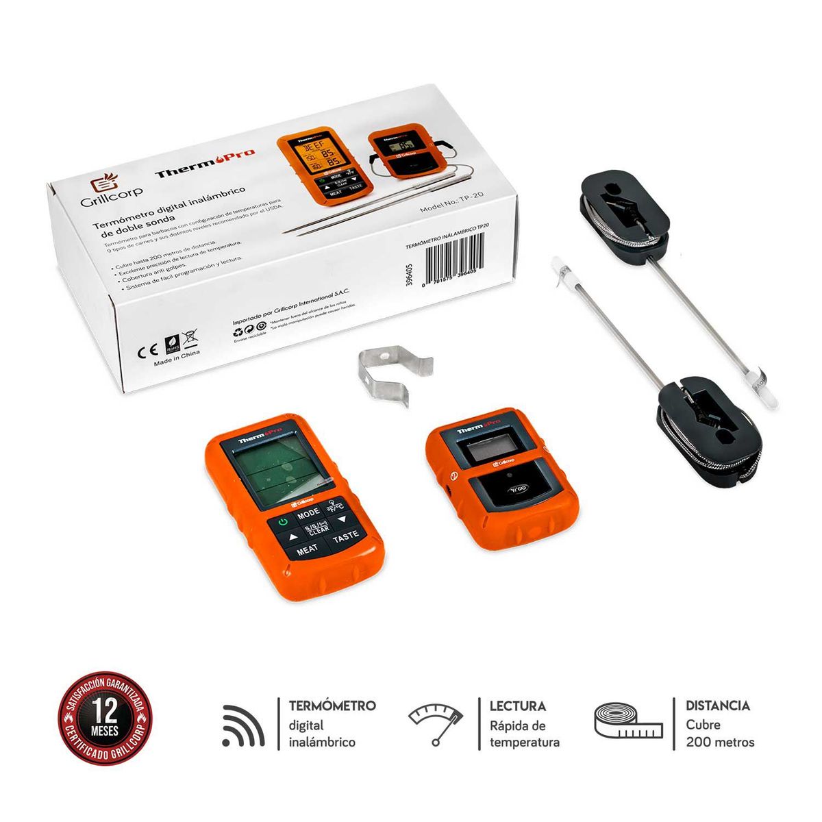 GRILLCORP - Termómetro con Mando a Distancia TP20