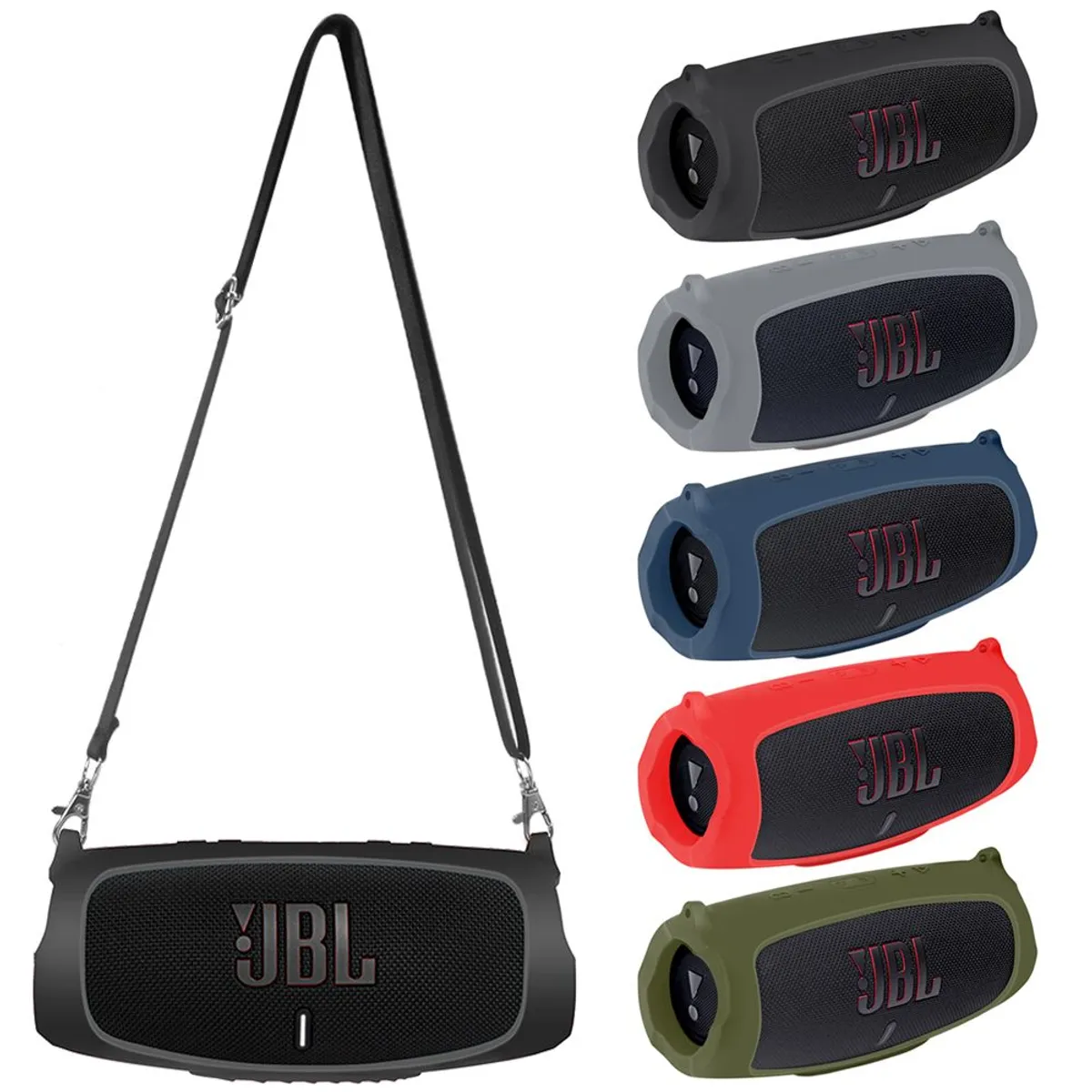 GENERICO - FUNDA protector silicona case PARA Jbl charge 5 ROJO