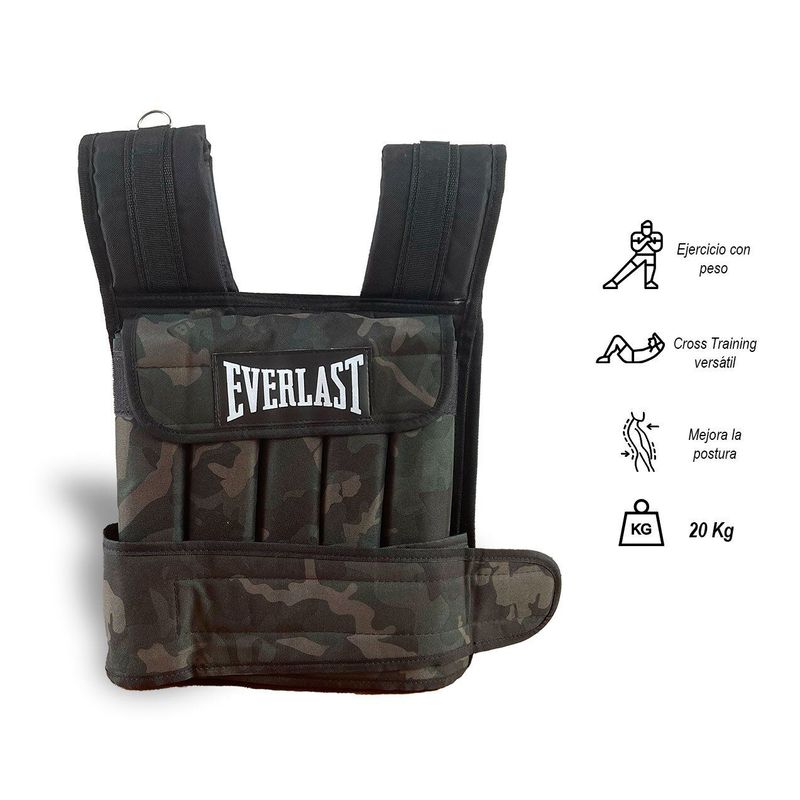 TEKHOME IMPORTACIONES - Chaleco con Peso Crossfit Camuflado Multicolor 20 kg