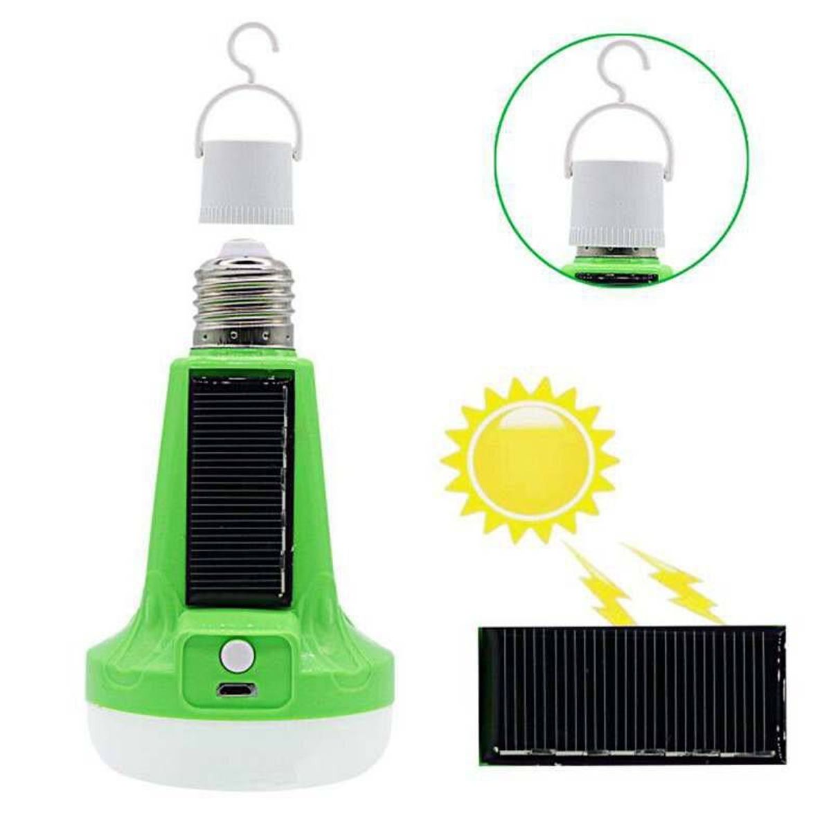 ITELSISTEM - Foco Led Solar Emergencia Linterna verde Recargable Itelsistem