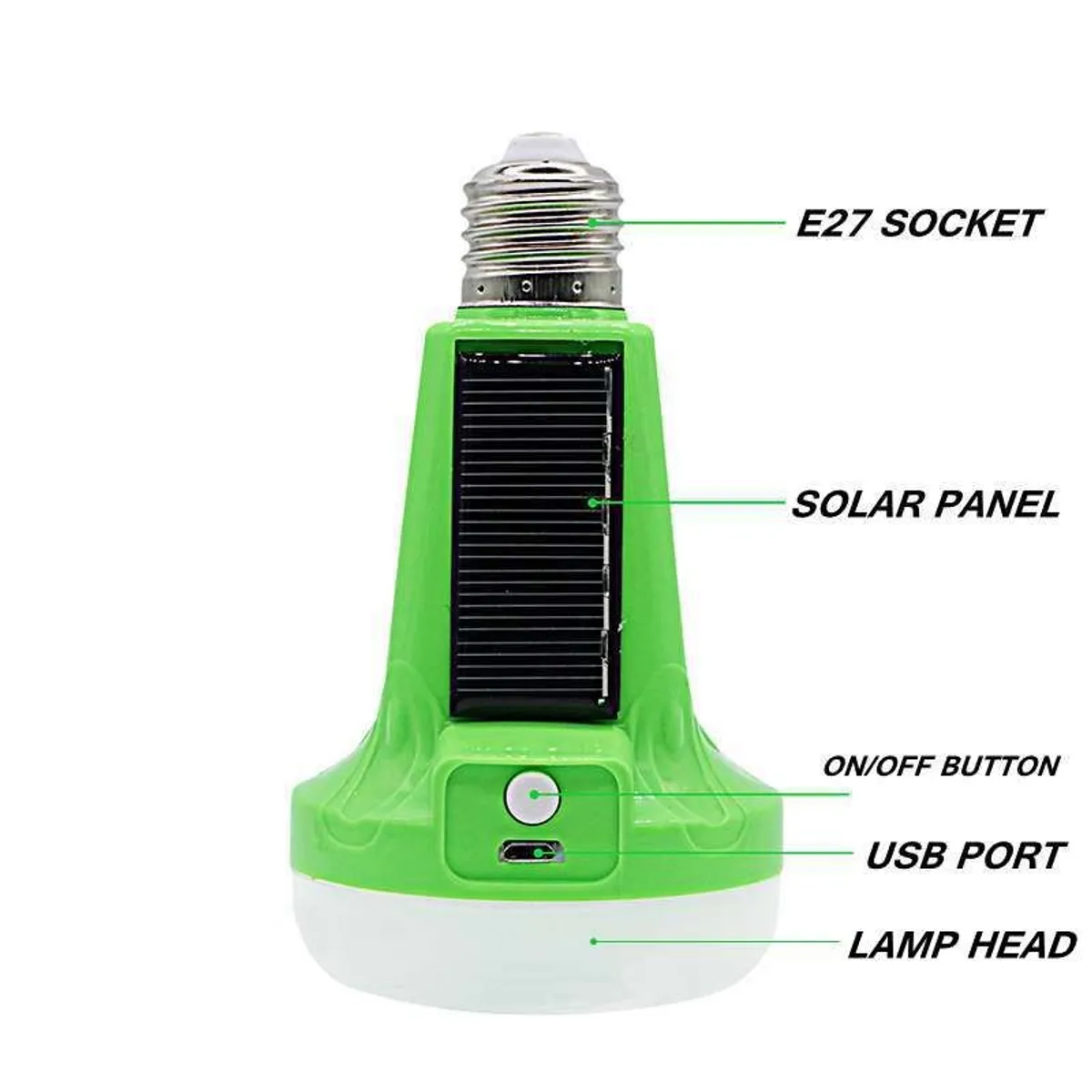 ITELSISTEM - Foco Led Solar Emergencia Linterna verde Recargable Itelsistem