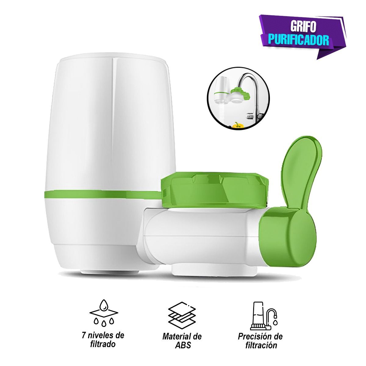 GENERICO - Filtro Purificador de Agua para Grifo