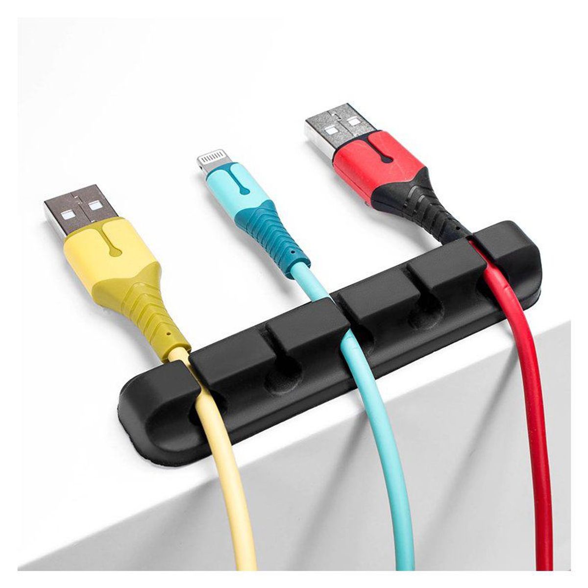 GENERICO - Organizador de cables adhesivo para escritorio computador